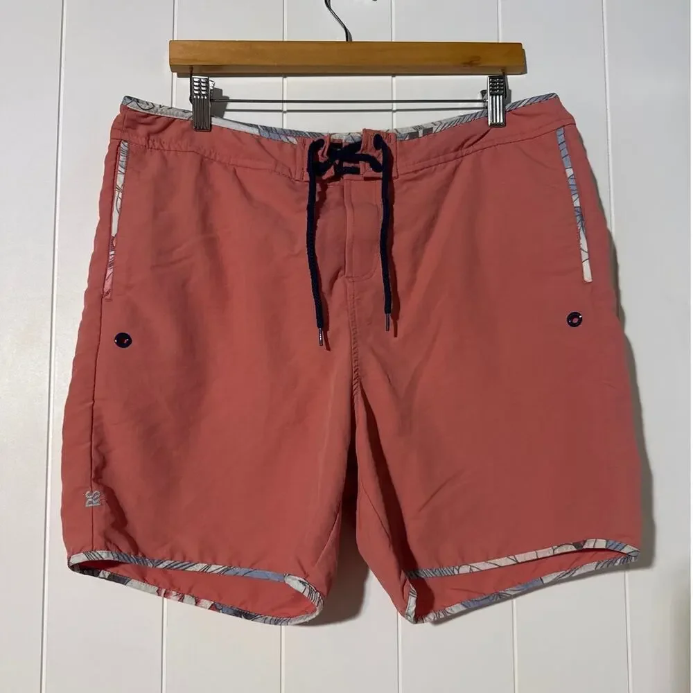 Reyn Spooner Hawaiian Traditions Swim Trunks Men's 34 Coral Made in Hawaii